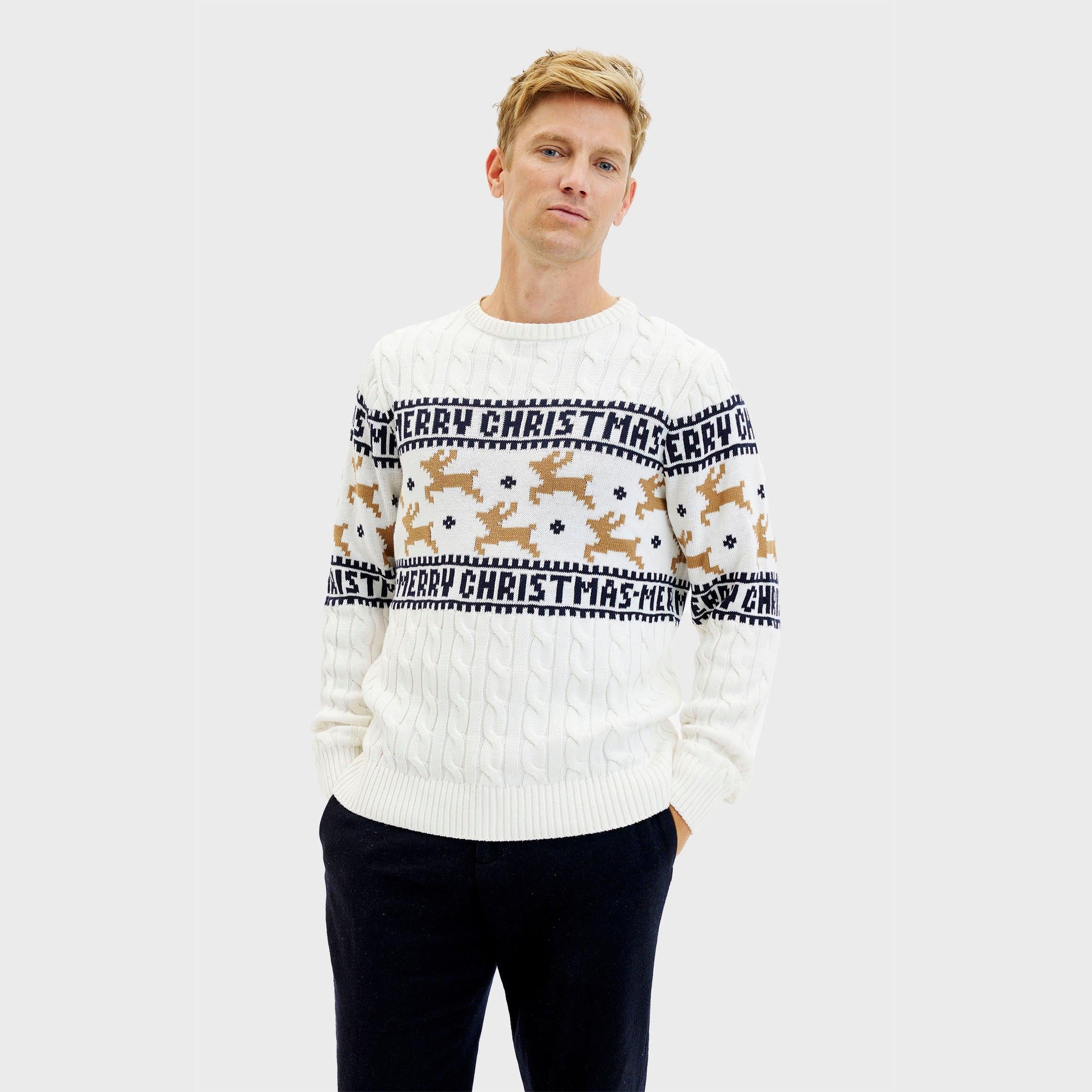The Elegant White Christmas Sweater – Men